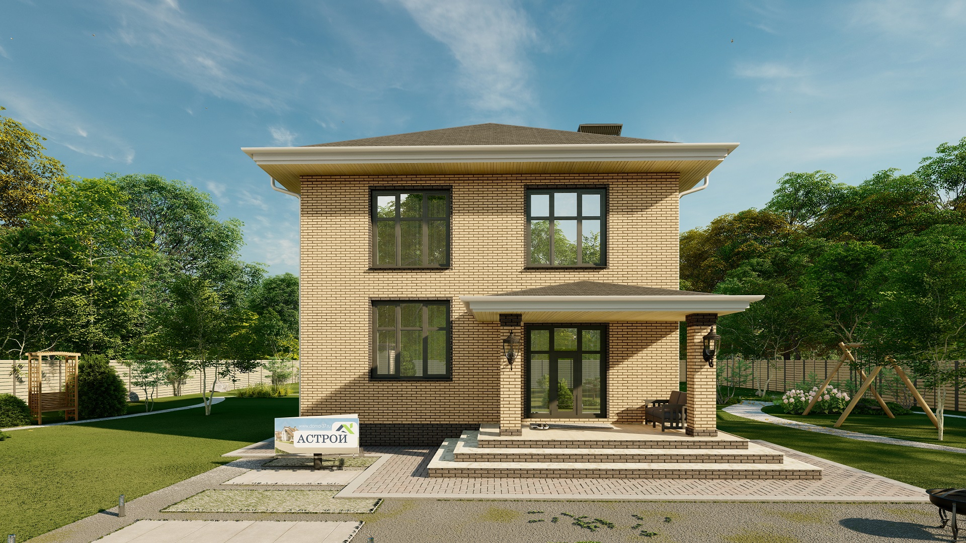 Проект двухэтажного дома АС-132